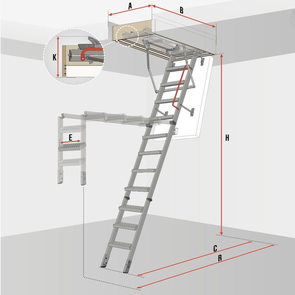 Pööninguluuk metallist liigendredeliga FAKRO LMT U=0,48 W/m²K