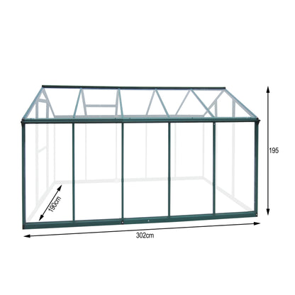 Klaaskasvuhoone 5,7m² Roheline