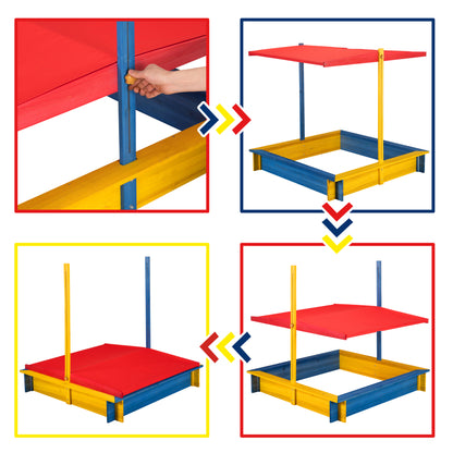 Liivakast katuse ja kaanega