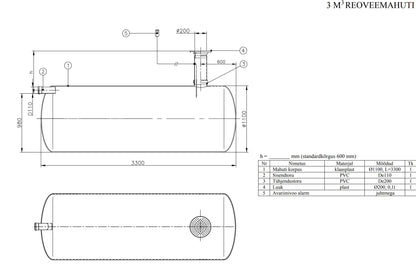 Kogumismahuti 3m³ (∅1100, L = 3300mm)