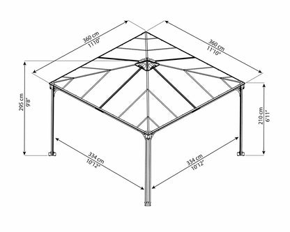 Varikatus Palermo 3600 3,6x3,6m Hall/Pronks