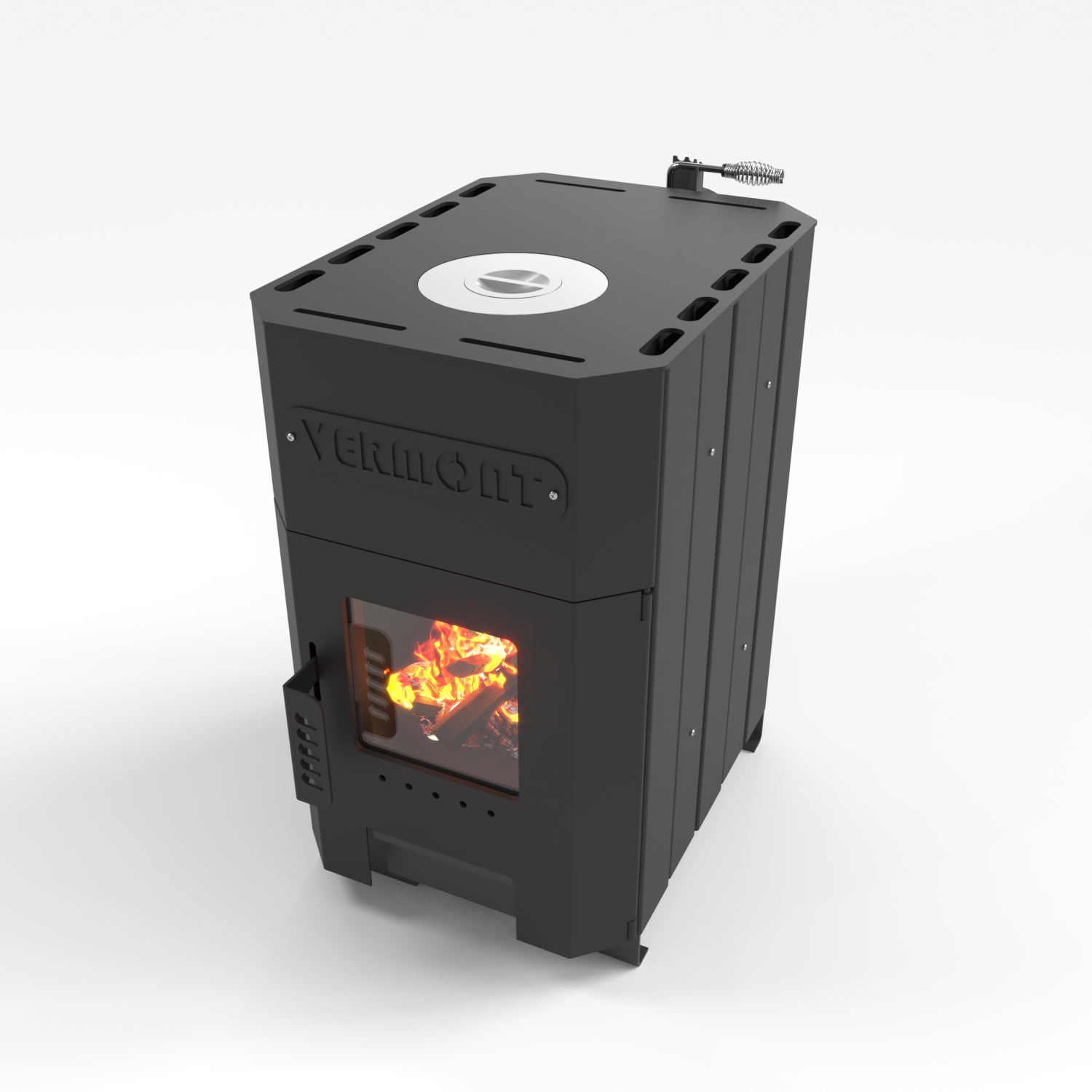 Bullerjan tüüpi ahi VERMONT pliidiplaadi ja klaasuksega / kuni 100m³