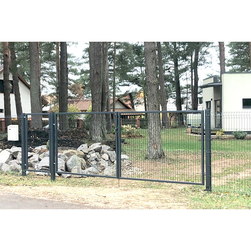 Autovärav tiibvärav STRONG laiusega 4m, nelikantpostidega hall RAL7016